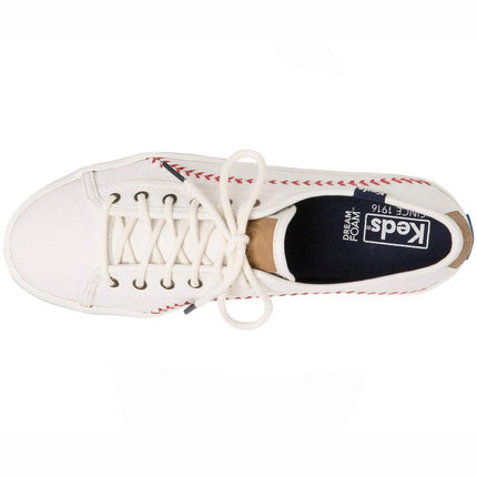 Keds Women's Kickstart Pennant Sneaker, Cream, 9 UK