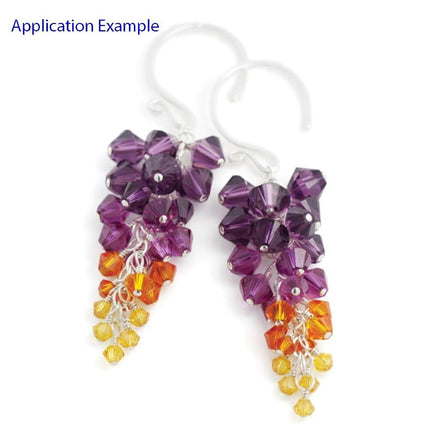 200 unidades de auténticas cuentas sueltas de cristal Preciosa facetadas de 4 mm (0,16 pulgadas) con forma de bicono pequeño, color naranja solar, compatibles con cristales de Swarovski para hacer joyas Pre-B412