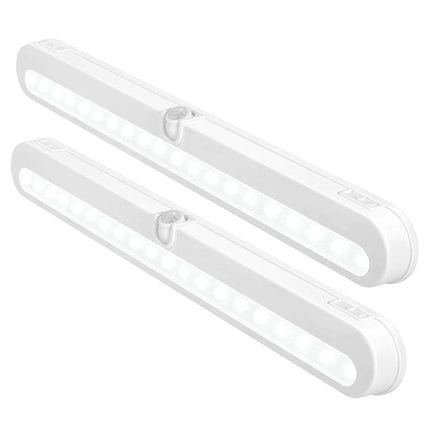 BLS T01L LED Closet Light Super Bright 20 LED Under Cabinet Lighting Battery Powered/DC Input Wireless Motion Sensing Light, Auto On Off Switch, Motion Sensor & Light Sensor, 2 Pack