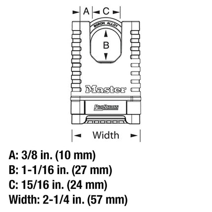 Master Lock 58mm Shrouded Combination Padlock with 4 Digit Resettable Code Solid Brass Body Boron Carbide Shackle for Locker Gate Or Storage Security