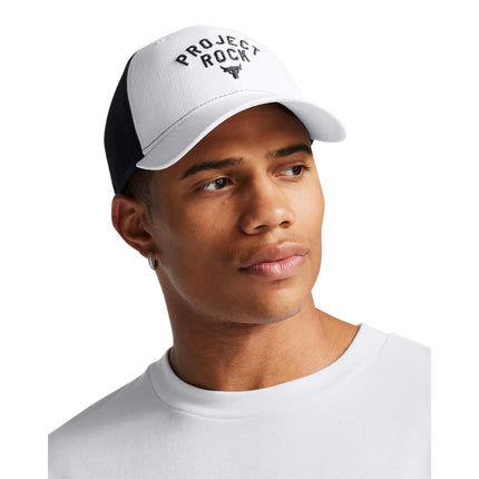 Gorra Trucker Project Rock de hombre Under Armour, (100) Blanco / Negro / Negro, Talla única