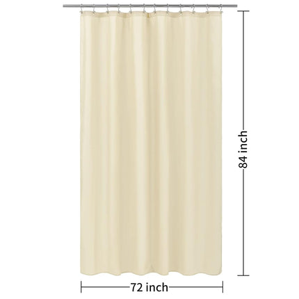 ALYVIA SPRING Extra Long Waterproof Fabric Shower Curtain Liner Cream 72x84