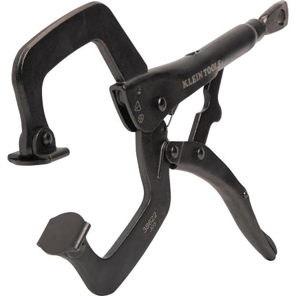 Klein Tools 38622 C-Clamp Locking Pliers with Swivel Pad Jaws, Intuitive Thumb Knob, Adjustable Clamp for Home, Shop, Woodworking, 11-Inch