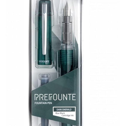 PLATINUM Prefounte Fine Fountain Pen - Dark Emerald