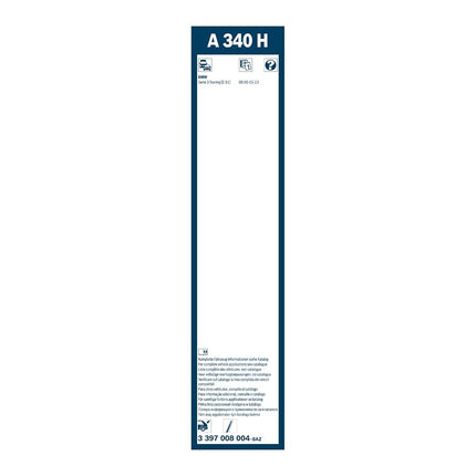 Genuine Bosch A340H Rear Wiper Blade - 340mm Flat Bar Wiper Blade for Enhanced Visibility and Performance