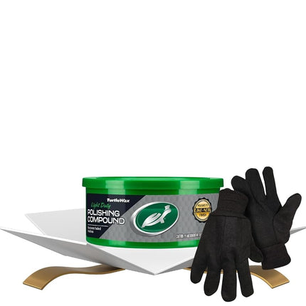 Turtle Wax Polishing Compound (10.5oz) Bundle with Microfiber Applicator Pads (2pk) for Restoring Car Paint and Removing Surface Imperfections — Gift Set (2 Items)