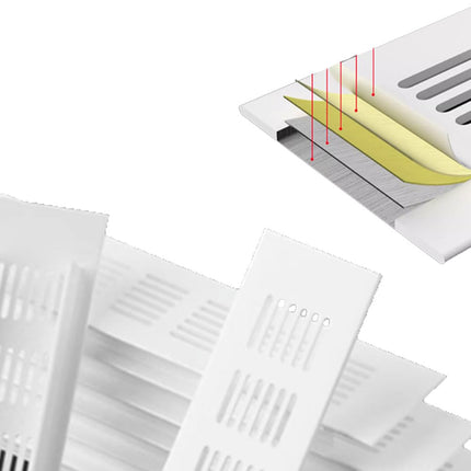2 Pcs White Air Vent Grille Cover 600mm x 50mm Aluminum Alloy Kitchen Air Vent Cover Cupboard Vents 24 x 2 Inch Fridge Vent Louvred Wall Vent Grille Ventilation Cover