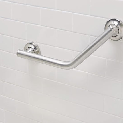Barre d'appui coudée Moen R8716D1GBN Home Care de 40,6 cm, nickel brossé