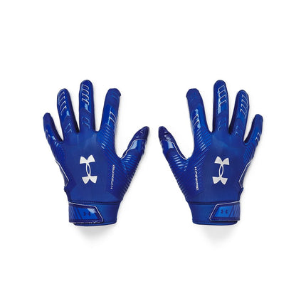Under Armour Boys F9 Nitro Football Gloves, (400) Royal/Capri/Metallic Silver, Large