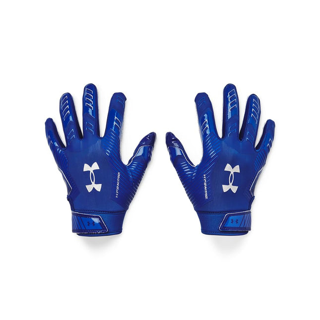 Under Armour Boys F9 Nitro Football Gloves, (400) Royal/Capri/Metallic Silver, Large