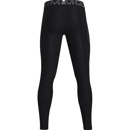Under Armour Men's Standard HeatGear Leggings, Black (001)/White, Large Tall