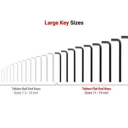 TEKTON Flat End Hex L-Key Set with Holder, 28-Piece (0.050-3/8 in., 1.3-10 mm) | KLX91303