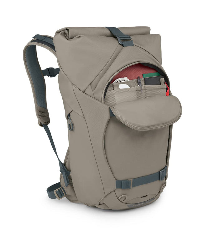 Mochila de cercanías enrollable Osprey Metron 22L, Tan Concrete
