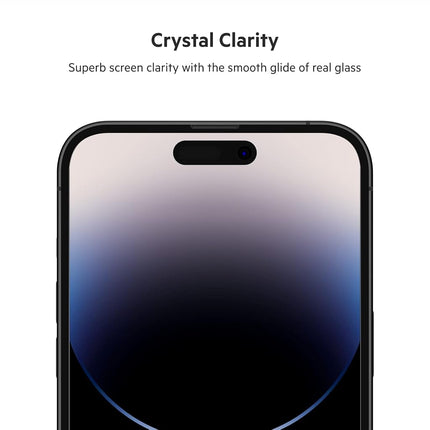 Belkin TemperedGlass iPhone 14 Pro Max Screen Protector, AntiMicrobial-Treated, Easy Bubble Free Application with Included Installation Guide Tray, 9H Hardness Tested