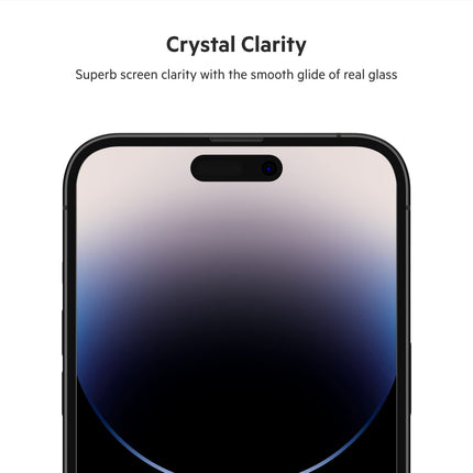 Belkin TemperedGlass iPhone 14 Pro Max Screen Protector, AntiMicrobial-Treated, Easy Bubble Free Application with Included Installation Guide Tray, 9H Hardness Tested