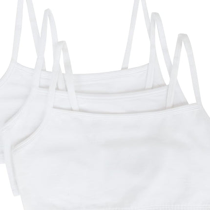 Fruit of the Loom Women's Cotton Pullover Sport Bra (Pack of 3), White/White/White, 32