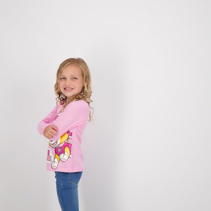 Nickelodeon Girl's 3-Pack Paw Patrol Long Sleeve Graphic Tee Shirt, Pink/Grey/Blue, 6