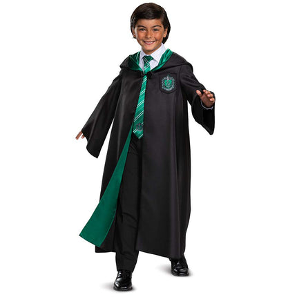 DISGUISE Harry Potter Slytherin Robe Deluxe Children's Costume Accessory, Black & Green, Kids Size Small (4-6)