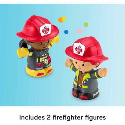 Fisher-Price Little People Toddler Toy Fire Truck Musical Push-Along Vehicle with 2 Figures for Pretend Play Ages 1+ Years, HXC12