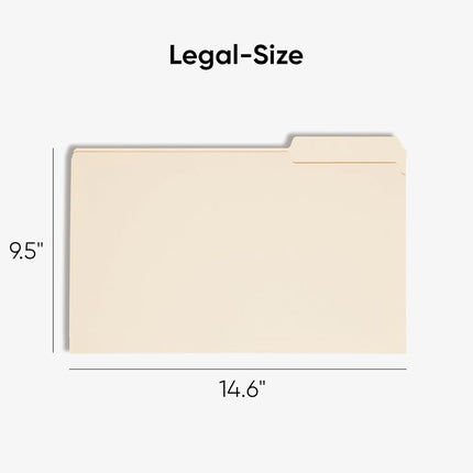 Smead File Folder, 1/3-Cut Tab, Assorted Positions, Legal Size, Manila, 100 per Box (15330)