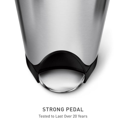 simplehuman CW1899 10L Butterfly Pedal Bin, Small Bin for Bathroom Bedroom Office, Strong Steel Pedal, Silent Soft Close Lid, Inner Bucket, Non-Skid Base, Fingerprint-Proof, Brushed Stainless Steel