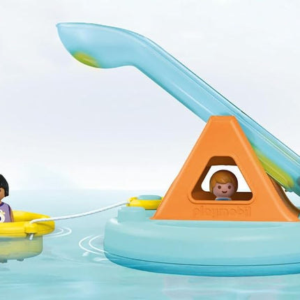 Playmobil 71687 JUNIOR AQUA: Water Seesaw with Boat, including dock and hideaway for animals, sustainable toy made from plant-based plastics, gifting toy, play sets suitable for children ages 1+