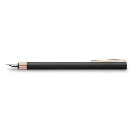 Faber-Castell Neo Slim 343101 Fountain Pen Metal Nib Width F Black with Rose Gold