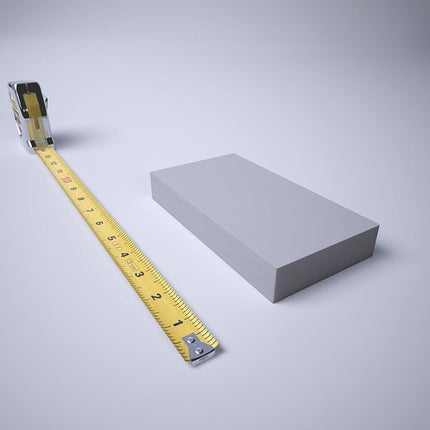 3 1/2"W x 6 1/2"H x 1"P Americraft Solid Paint Grade Wood Smooth Plinth Block with Squared Edge, Primed Pine