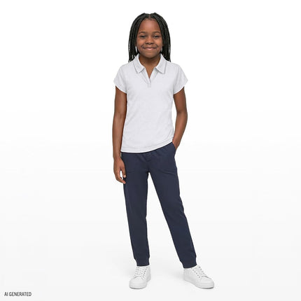 IZOD Girls' School Uniform Short Sleeve Performance Polo, White, 16-18 Plus