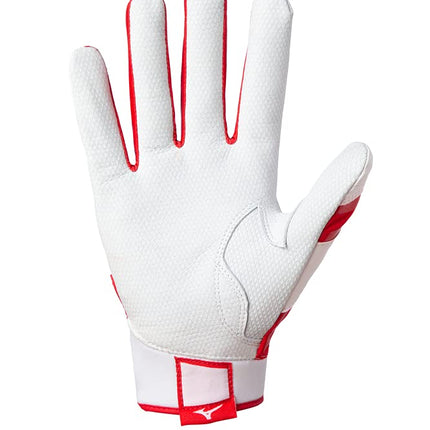 Mizuno B-303 Adult Baseball Batting Glove, White-Red, XX-Large