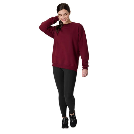 Hanes Mens EcoSmart Fleece Sweatshirt, Cotton-Blend Pullover, Crewneck Sweatshirt for Men, Mulled Berry 1 Pack, L