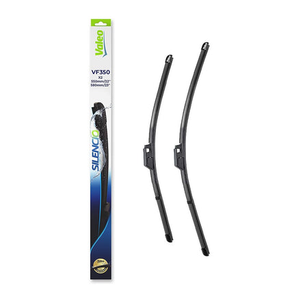 VALEO Silencio Wiper - VF350 - Kit of High Performance, Superior Road Visibility, Easy Installation Original Flat Blades 550mm/580mm - Front - Set of 2 Wiper Blades - 574305