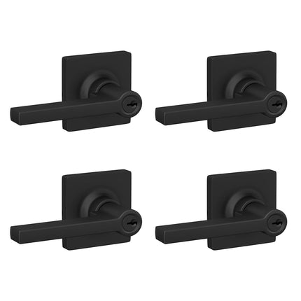 Lock Scout Straight Lever with Square Trim Keyed E