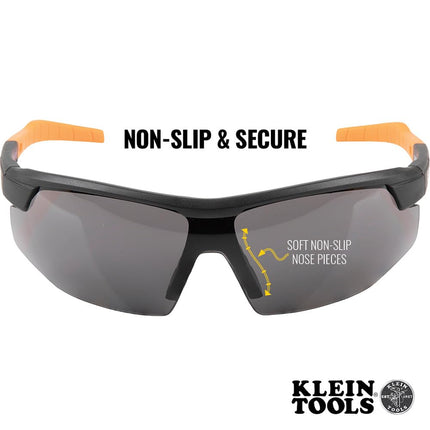 KLEIN TOOLS Safety Glasses, PPE Protective Eyewear with Semi Frame and Gray Lens, Scratch Resistant and Anti-Fog 60160