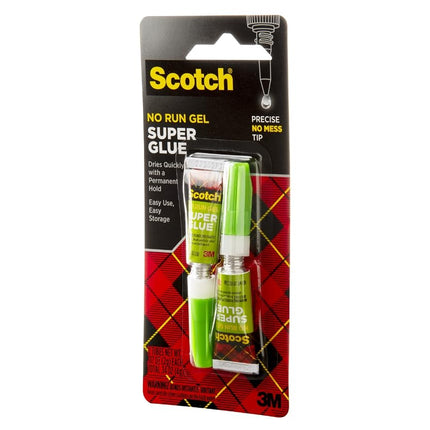 Scotch Super Glue Gel 0.7 oz (2gr.) por tubo | Color transparente | Adhesión fuerte | Unión instantánea | Pegamento líquido con aplicador de precisión | Multiusos | Secado rápido | Superpegamento | 2 tubos/paquete