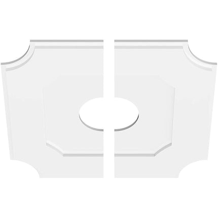 24"OD x 6"ID x 14 1/4"C x 1"P Locke Architectural Grade PVC Contemporary Ceiling Medallion, Two Piece