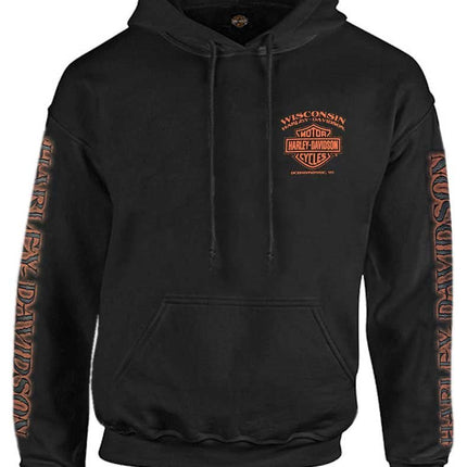 Harley-Davidson Men's Eagle Piston Long Sleeve Pullover Hoodie, Black 30299949