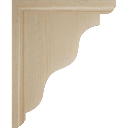 Ekena BKT01X09X11HARW 1 1/2" W x 9" D x 11" H Hamilton Traditional Bracket, Rubberwood, Rubber Wood