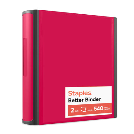 Staples 2 Inch Better View Binder with D-Rings (Re