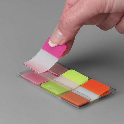 Post-it Index Medium Strong Filing Tabs, 36 Tabs, 25.4 mm x 38.1 mm, Orange, Pink and Green - Sticky Flags for Documents and Information