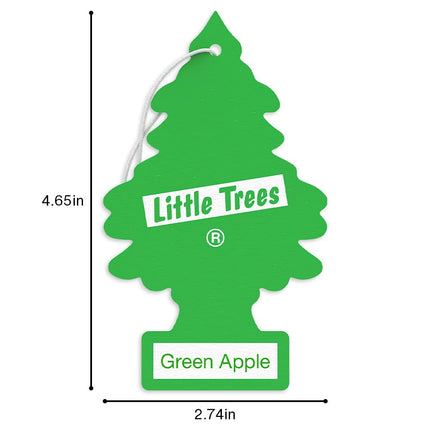 Little Trees Car Air Freshener I Hanging Tree Provides Long Lasting Scent for Auto or Home I Green Apple, 6-Packs (4 Count)