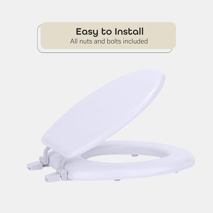 Achim Home Furnishings TOVYSTWH04 Fantasia Standard Toilet Seat, 17-Inch, Soft White