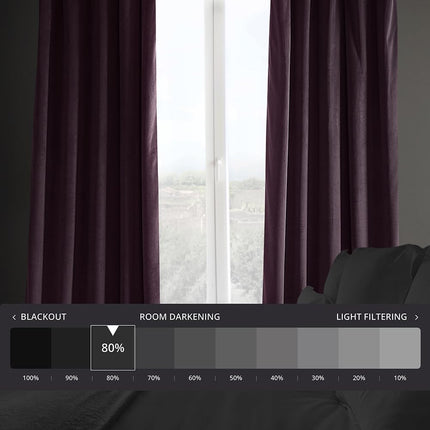 HPD Half Price Drapes Heritage Plush Velvet Curtains 108 Inches Long Room Darkening Curtains for Bedroom & Living Room 50W x 108L, (1 Panel), Winter Plum