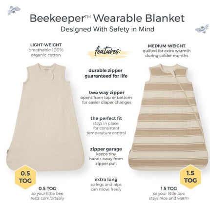 Burt's Bees Baby unisex-baby Beekeeper Wearable Blanket, Quilted Good Night Sky Pink, Small