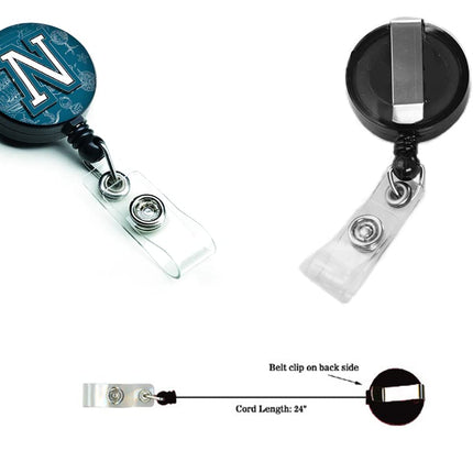Caroline's Treasures Letter N Sea Doodles Initial Alphabet Retractable Badge Reel, Multicolor (CJ2014-NBR)