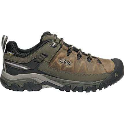 KEEN Men's Targhee 3 Leather Waterproof Hiking Shoe, Bungee Cord/Black, 15 M US