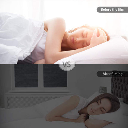 Blackout Privacy Window Room Darkening Film Light Blocking Tint Sticker Insulation Glass Door Cover Paper 100% Visible Light Transmittance Blocking Static Cling for Day Sleep 17.5 Inch x 13.1 Feet