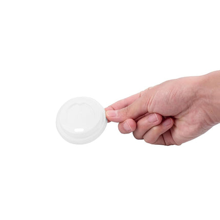 Restaurantware-SOLO TAPAS: Tapas compostables para vasos de café Basic Nature, 500 tapas desechables para vasos de bebidas calientes - Vasos vendidos por separado, se adapta a vasos de 4 onzas, tapas de vasos de plástico PLA blancas, certificado BPI