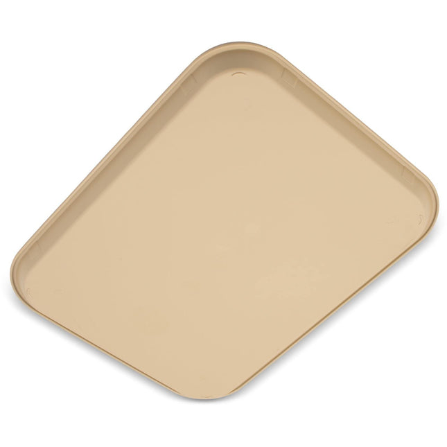 Carlisle FoodService Products Cafe Fast Food Cafeteria Tray with Patterned Surface for Cafeterias, Fast Food, and Dining Room, Plastic, 14" x 18", Beige, (Pack of 12)