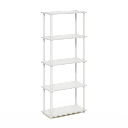 Furinno TURN-N-TUBE 5-Tier Tool-Free Corner Shelf, White